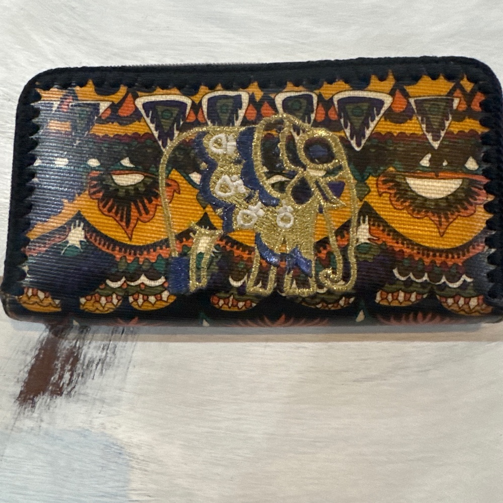 Sakroots Multicolor Elephant Floral Zip-Around Women's Wallet